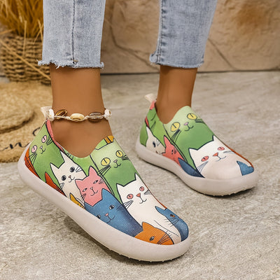 Buty Damskie Slip-On „Koty” – Lekkie i Miękkie na Co Dzień